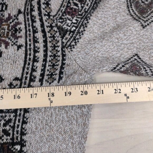 Invisible World 100% Alpaca V-Neck Sweater Large Hand Loomed Juneau Alaska - Picture 4 of 11